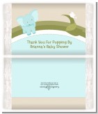Elephant Baby Blue - Personalized Popcorn Wrapper Baby Shower Favors