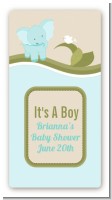 Elephant Baby Blue - Custom Rectangle Baby Shower Sticker/Labels