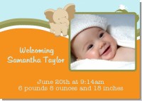 Elephant Baby Neutral - Birth Announcement Photo Card