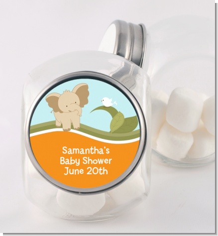 Elephant Baby Neutral - Personalized Baby Shower Candy Jar