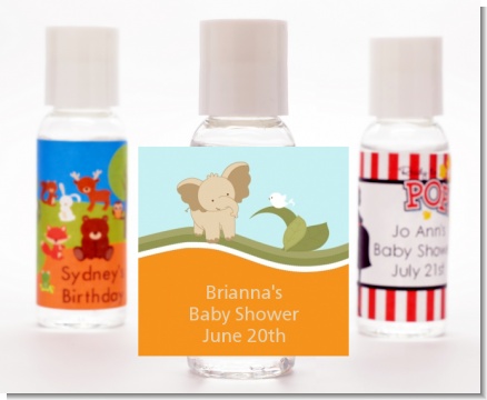 Elephant Baby Neutral - Personalized Baby Shower Hand Sanitizers Favors