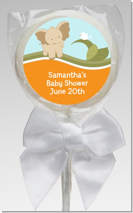 Elephant Baby Neutral - Personalized Baby Shower Lollipop Favors