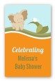 Elephant Baby Neutral - Custom Large Rectangle Baby Shower Sticker/Labels thumbnail