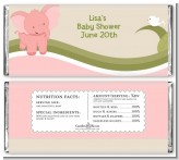 Elephant Baby Pink - Personalized Baby Shower Candy Bar Wrappers