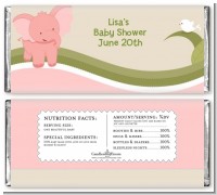 Elephant Baby Pink - Personalized Baby Shower Candy Bar Wrappers