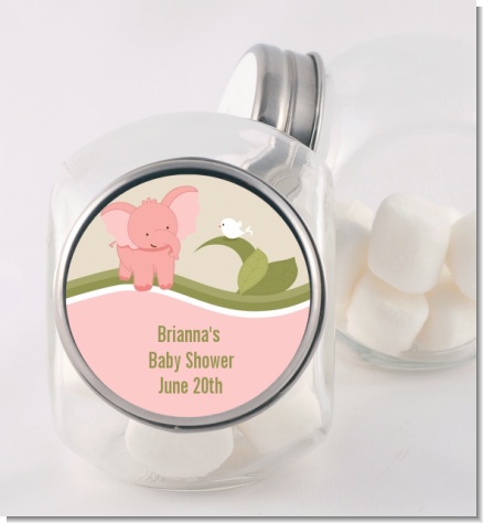 Elephant Baby Pink - Personalized Baby Shower Candy Jar