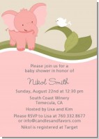 Elephant Baby Pink - Baby Shower Invitations