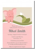 Elephant Baby Pink - Baby Shower Petite Invitations