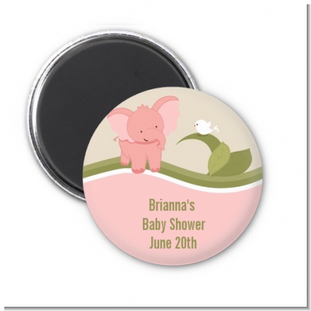 Elephant Baby Pink - Personalized Baby Shower Magnet Favors