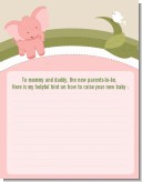 Elephant Baby Pink - Baby Shower Notes of Advice