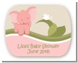 Elephant Baby Pink - Personalized Baby Shower Rounded Corner Stickers thumbnail
