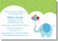 Elephant Blue - Birthday Party Invitations thumbnail