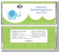 Elephant Blue - Personalized Birthday Party Candy Bar Wrappers thumbnail