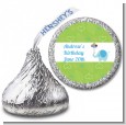 Elephant Blue - Hershey Kiss Birthday Party Sticker Labels thumbnail