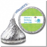 Elephant Blue - Hershey Kiss Birthday Party Sticker Labels