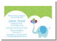 Elephant Blue - Birthday Party Petite Invitations thumbnail