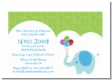 Elephant Blue - Birthday Party Petite Invitations