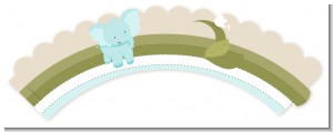 Elephant Baby Blue - Baby Shower Cupcake Wrappers