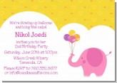 Elephant Pink - Birthday Party Invitations