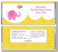 Elephant Pink - Personalized Birthday Party Candy Bar Wrappers thumbnail