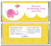 Elephant Pink - Personalized Birthday Party Candy Bar Wrappers