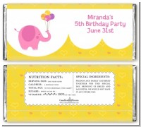 Elephant Pink - Personalized Birthday Party Candy Bar Wrappers