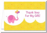 Elephant Pink - Birthday Party Thank You Cards