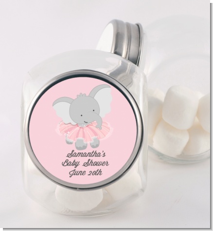 Elephant Pink Tutu - Personalized Baby Shower Candy Jar