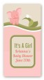 Elephant Baby Pink - Custom Rectangle Baby Shower Sticker/Labels thumbnail