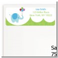 Elephant Blue - Birthday Party Return Address Labels thumbnail