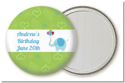 Elephant Blue - Personalized Birthday Party Pocket Mirror Favors