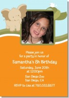 Elephant - Photo Birthday Party Invitations