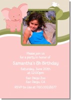 Elephant Pink - Photo Birthday Party Invitations