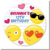 Emoji Fun - Round Personalized Birthday Party Sticker Labels