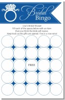 Engagement Ring Dark Blue - Bridal Shower Gift Bingo Game Card