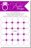 Engagement Ring Dark Purple - Bridal Shower Gift Bingo Game Card
