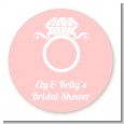Engagement Ring - Round Personalized Bridal Shower Sticker Labels thumbnail