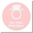 Engagement Ring - Round Personalized Bridal Shower Sticker Labels thumbnail