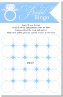 Engagement Ring Light Blue - Bridal Shower Gift Bingo Game Card