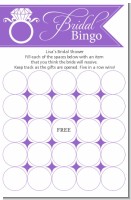 Engagement Ring Orchid - Bridal Shower Gift Bingo Game Card