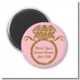 Engagement Ring Pink Gold Glitter - Personalized Bridal Shower Magnet Favors thumbnail