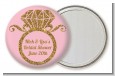 Engagement Ring Pink Gold Glitter - Personalized Bridal Shower Pocket Mirror Favors thumbnail
