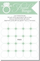 Engagement Ring Sea Foam - Bridal Shower Gift Bingo Game Card