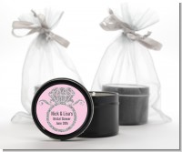 Engagement Ring Silver Glitter - Bridal Shower Black Candle Tin Favors
