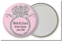 Engagement Ring Silver Glitter - Personalized Bridal Shower Pocket Mirror Favors