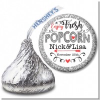 Enjoy Fresh Popcorn - Hershey Kiss Bridal Shower Sticker Labels
