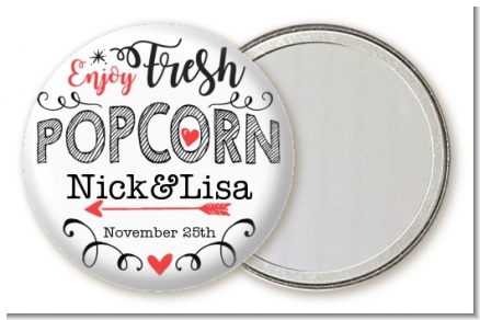 Enjoy Fresh Popcorn - Personalized Bridal Shower Pocket Mirror Favors