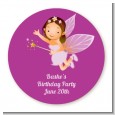 Fairy Princess - Round Personalized Birthday Party Sticker Labels thumbnail