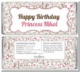 Fairy Tale Princess Carriage - Personalized Birthday Party Candy Bar Wrappers