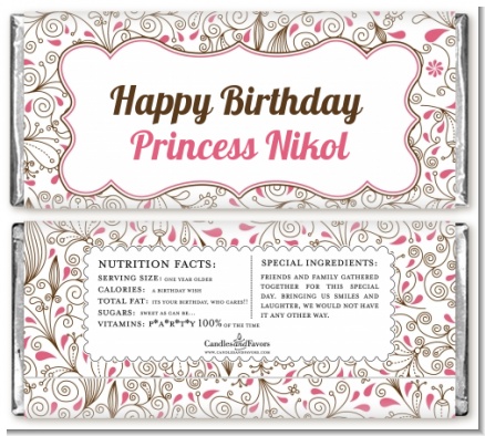 Fairy Tale Princess Carriage - Personalized Birthday Party Candy Bar Wrappers